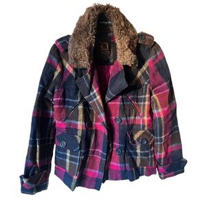 💚 Dollhouse Outerwear Women Plaid‎ Coat size Small